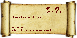 Doszkocs Irma névjegykártya