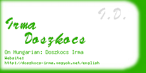 irma doszkocs business card